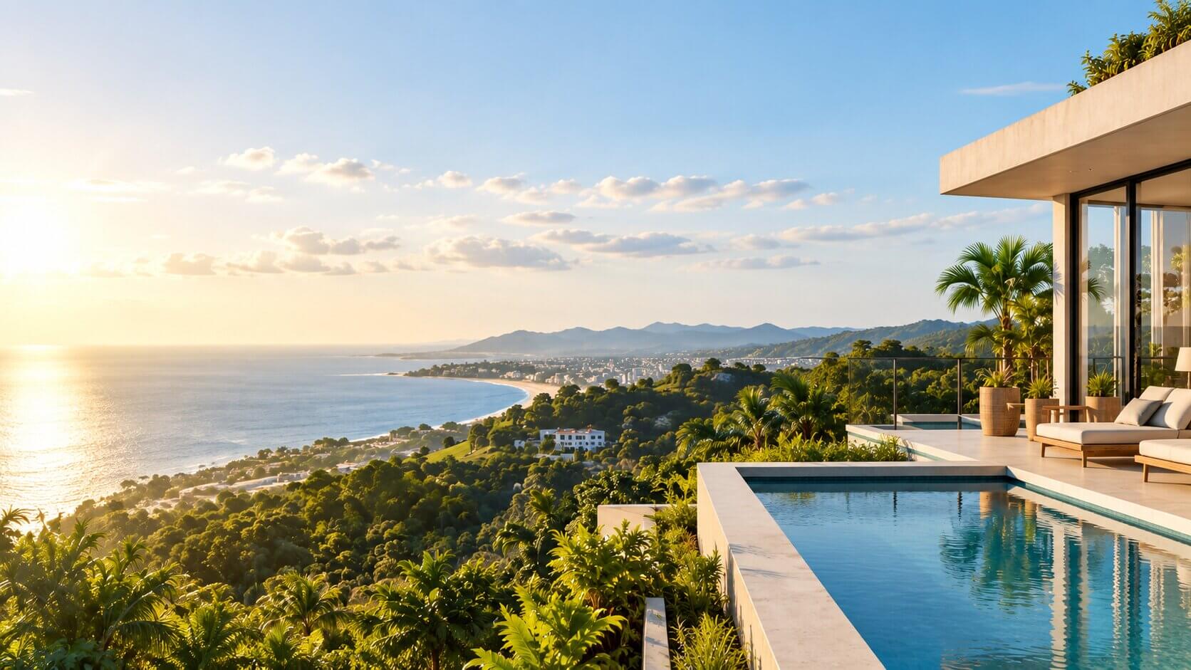 Villa y costa en la República Dominicana
